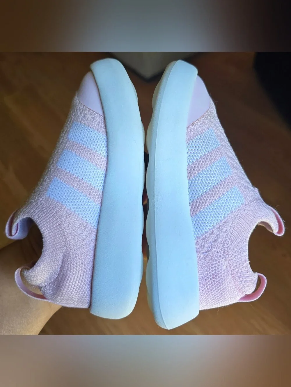 Sz 9 Toddler Girl's ADIDAS BUBBLECOMFY Pink Slip-on Shoes